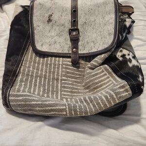 Myra Bag Mix Fabric Bookbag Style